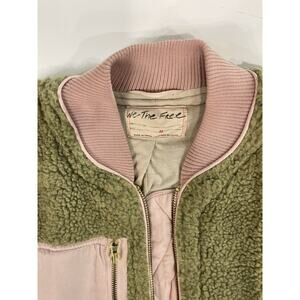 We The Free Ivory Rivington Sherpa Coat Desert Combo Zip Up Womens Jacket Size M